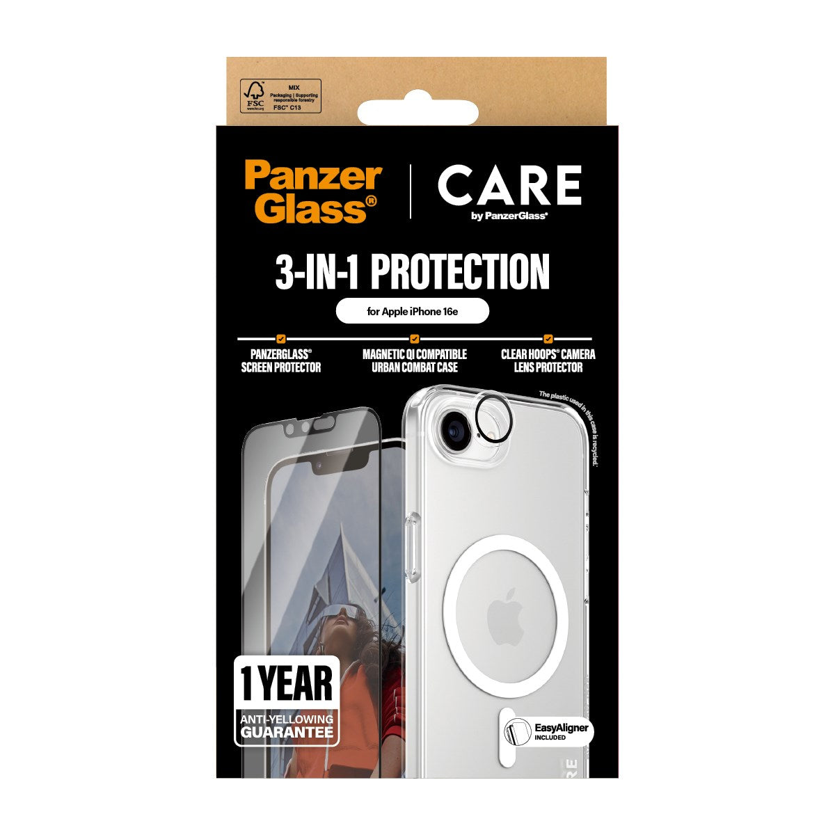 CARE by PanzerGlass® Flagship 3-in-1 Pakke iPhone 16e